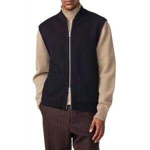 NEW NN07 boiled merino vest in black